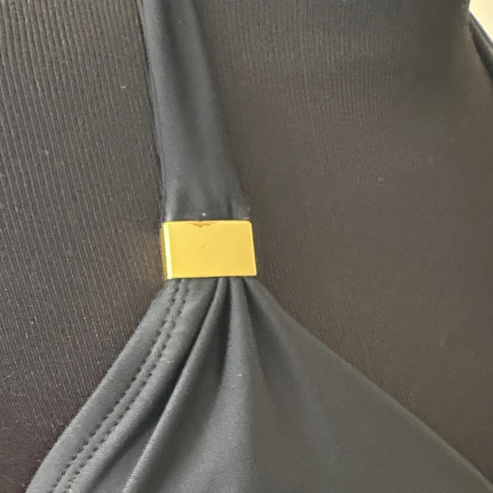 ❤️3/$15❤️ Liz Lange Maternity Black Halter Swim Top - Picture 10 of 14